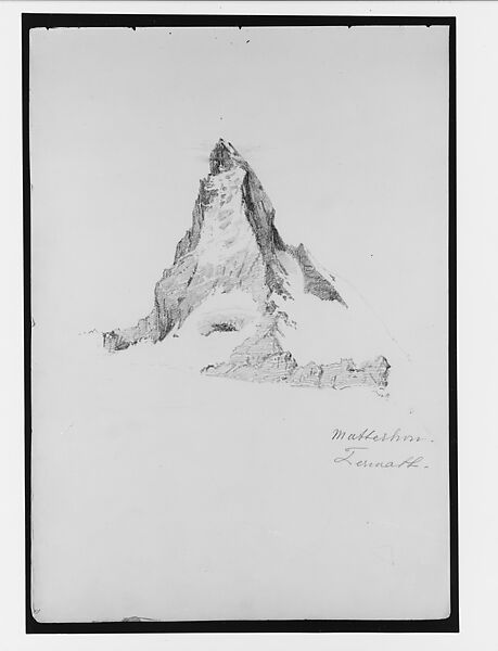 Matterhorn, Zermatt (from "Splendid Mountain Watercolours" Sketchbook), John Singer Sargent (American, Florence 1856–1925 London), Graphite on off-white wove paper, American 