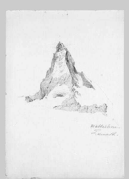 Matterhorn, Zermatt (from "Splendid Mountain Watercolours" Sketchbook), John Singer Sargent (American, Florence 1856–1925 London), Graphite on off-white wove paper, American