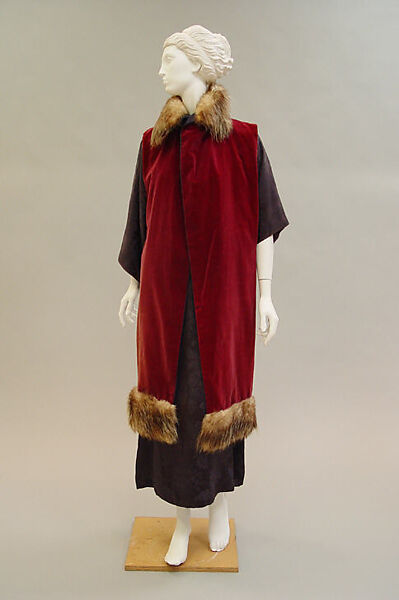 Ensemble, Paul Poiret (French, Paris 1879–1944 Paris), a) silk, fur; b) silk, French