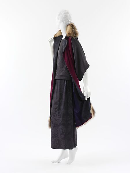 Ensemble, Paul Poiret (French, Paris 1879–1944 Paris), a) silk, fur; b) silk, French