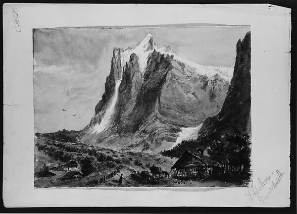 Wetterhorn, Grindelwald (from "Splendid Mountain Watercolours" Sketchbook), John Singer Sargent (American, Florence 1856–1925 London), Watercolor and graphite on off-white wove paper, American 