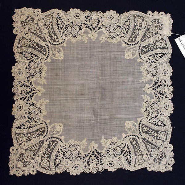 Handkerchief, cotton, probably French 