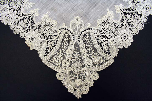 Handkerchief, cotton, probably French