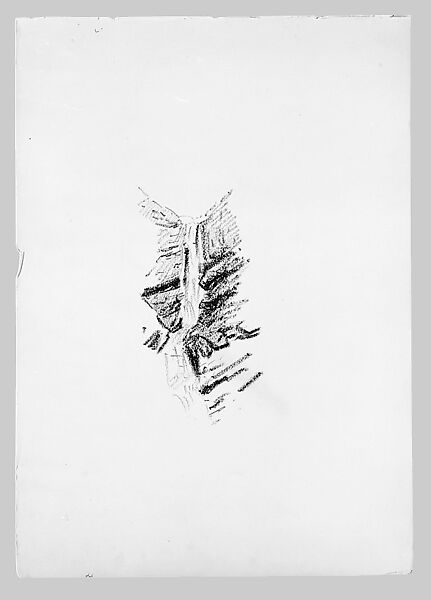 Waterfall (from "Splendid Mountain Watercolours" Sketchbook), John Singer Sargent (American, Florence 1856–1925 London), Wax crayon on off-white wove paper, American
