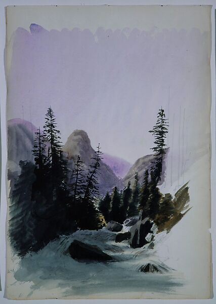 Alpine View, Mürren (from "Splendid Mountain Watercolours" Sketchbook), John Singer Sargent (American, Florence 1856–1925 London), Watercolor and graphite on off-white wovepaper, American 