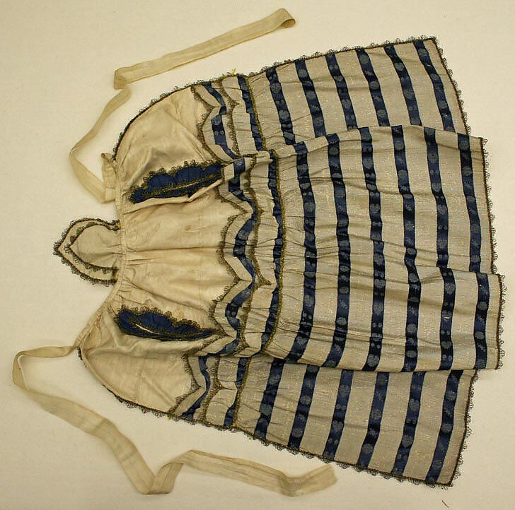 Apron, silk, metal, European 