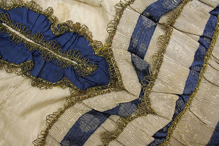 Apron, silk, metal, European
