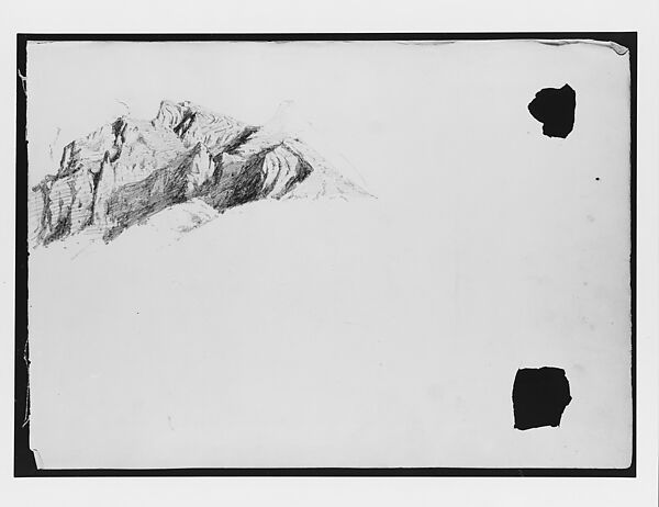 Mountain (from "Splendid Mountain Watercolours" Sketchbook), John Singer Sargent (American, Florence 1856–1925 London), Graphite on off-white wove paper, American 