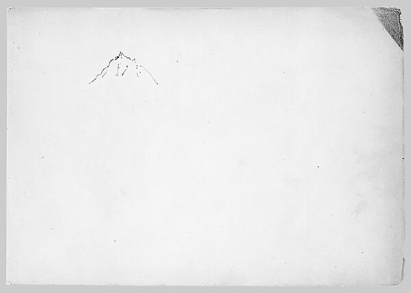 Mountain Peak (from Switzerland 1869 Sketchbook), John Singer Sargent (American, Florence 1856–1925 London), Graphite on off-white wove paper, American