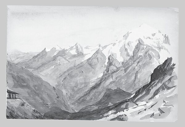 Ortler Spitz from Summit of Stelvio Pass (from Switzerland 1869 Sketchbook), John Singer Sargent (American, Florence 1856–1925 London), Watercolor, gouache, and graphite on off-white wove paper, American