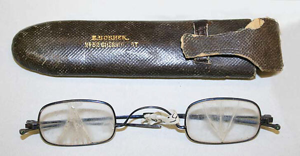 Spectacles, (a) steel, glass
(b) leather, American or European 