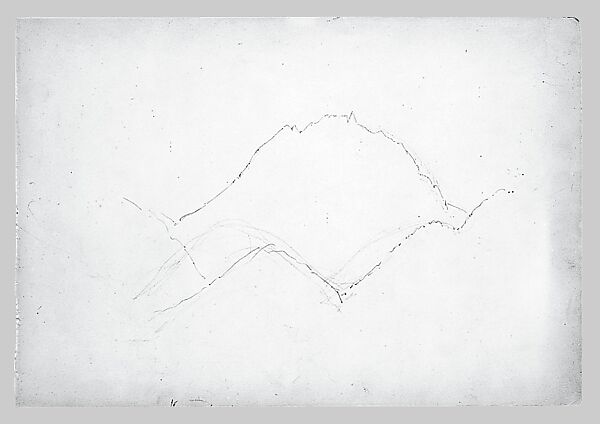 Mountains (from Switzerland 1869 Sketchbook), John Singer Sargent (American, Florence 1856–1925 London), Graphite on off-white wove paper, American