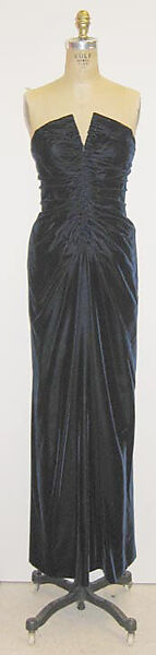 Evening ensemble, House of Balmain (French, founded 1945), a) silk; b) silk, synthetic, French