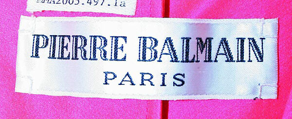 Evening ensemble, House of Balmain (French, founded 1945), a) silk; b) silk, synthetic, French