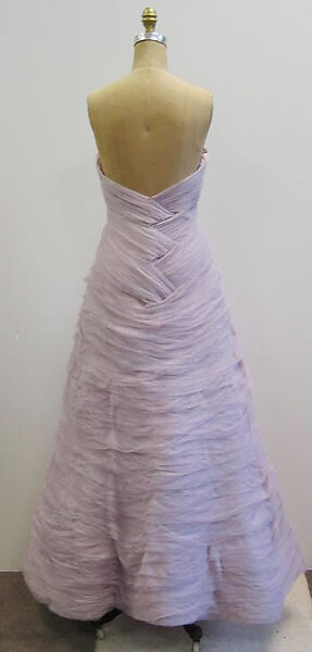 Evening ensemble, House of Balmain (French, founded 1945), a) silk, synthetic; b) silk, French