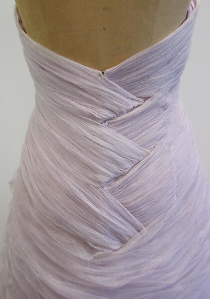 Evening ensemble, House of Balmain (French, founded 1945), a) silk, synthetic; b) silk, French