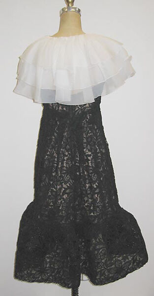 Evening ensemble, House of Balmain (French, founded 1945), a) cotton, synthetic; b) silk, French