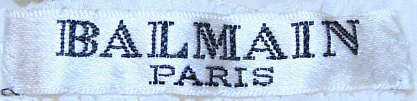 Evening ensemble, House of Balmain (French, founded 1945), a) cotton, synthetic; b) silk, French