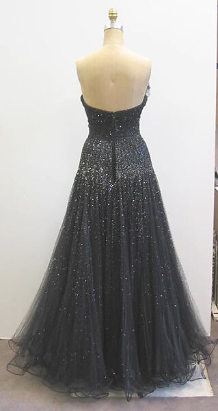 Evening ensemble, House of Balmain (French, founded 1945), a) silk, synthetic; b) silk, French
