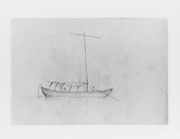 Boat (from Switzerland 1869 Sketchbook), John Singer Sargent (American, Florence 1856–1925 London), Graphite on off-white wove paper, American 