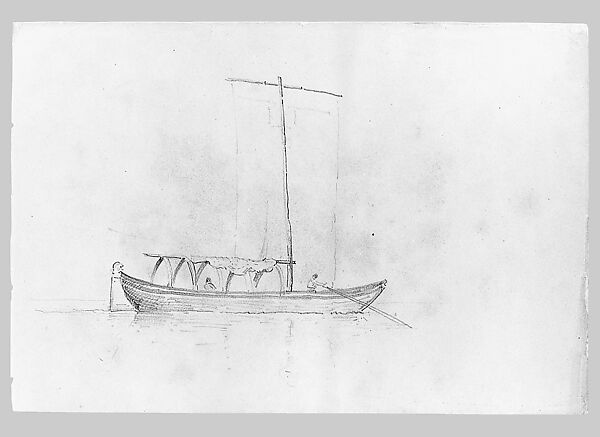 Boat (from Switzerland 1869 Sketchbook), John Singer Sargent (American, Florence 1856–1925 London), Graphite on off-white wove paper, American