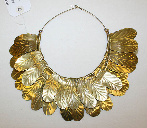 Necklace, Tess Sholom, brass, American 
