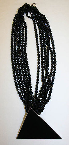 Necklace, Tess Sholom, plastic (acrylic), pewter, American 