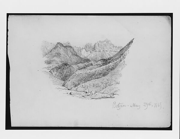 Botzen (from Switzerland 1869 Sketchbook), John Singer Sargent (American, Florence 1856–1925 London), Graphite on off-white wove paper, American 