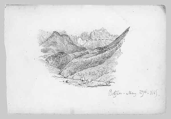 Botzen (from Switzerland 1869 Sketchbook), John Singer Sargent (American, Florence 1856–1925 London), Graphite on off-white wove paper, American