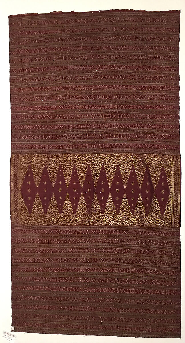 Sarong, silk, metallic thread, Malaysia (Malayan)