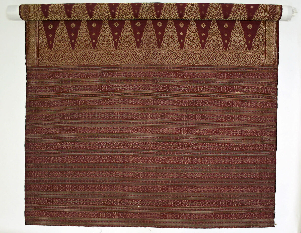 Sarong, silk, metallic thread, Malaysia (Malayan) 