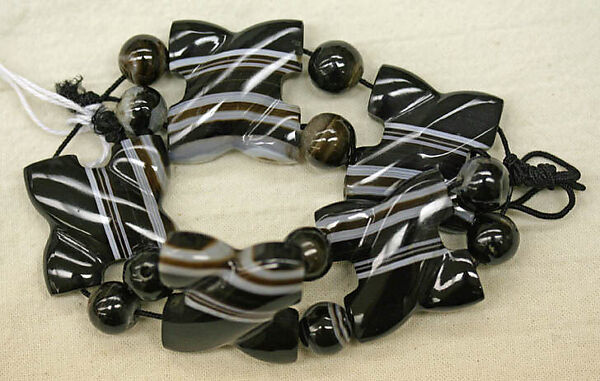 Bracelet, onyx, American or European 