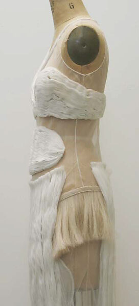 Evening dress, Helmut Lang (Austrian, born 1956), silk, cotton blend, horsehair, Austrian