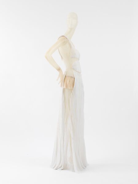 Evening dress, Helmut Lang (Austrian, born 1956), silk, cotton blend, horsehair, Austrian