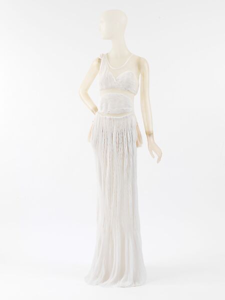 Evening dress, Helmut Lang (Austrian, born 1956), silk, cotton blend, horsehair, Austrian