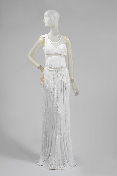 Evening dress, Helmut Lang (Austrian, born 1956), silk, cotton blend, horsehair, Austrian 