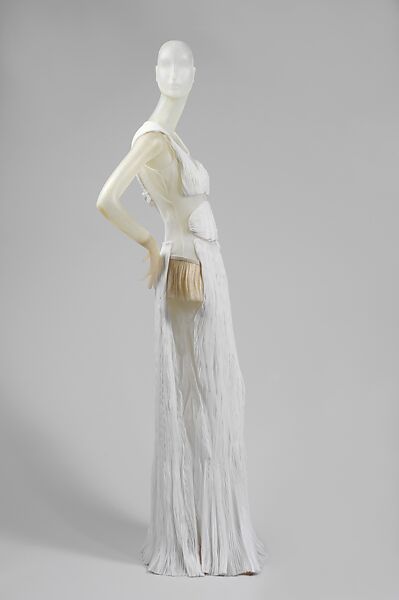Evening dress, Helmut Lang (Austrian, born 1956), silk, cotton blend, horsehair, Austrian