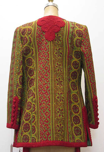 Ensemble, Oscar de la Renta, LLC. (American, founded 1965), a) silk, cotton; b) wool; c) silk; d) wool, metal, American