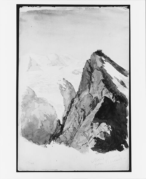 Mont Blanc from Brevent (from Switzerland 1869 Sketchbook), John Singer Sargent (American, Florence 1856–1925 London), Watercolor on off-white wove paper, American 