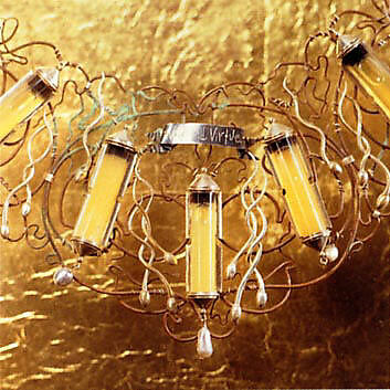 "Incubus", Simon Costin (British, born 1963), a) silver, copper, glass, baroque pearls and human sperm; b) paper, laminate, silk, British