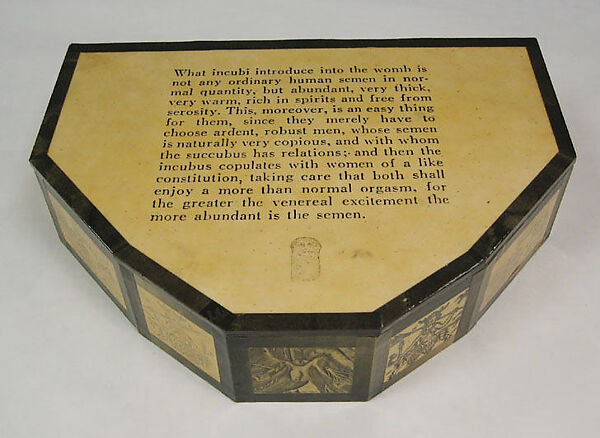 "Incubus", Simon Costin (British, born 1963), a) silver, copper, glass, baroque pearls and human sperm; b) paper, laminate, silk, British