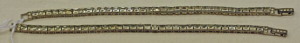 Bracelet, metal, glass, American 