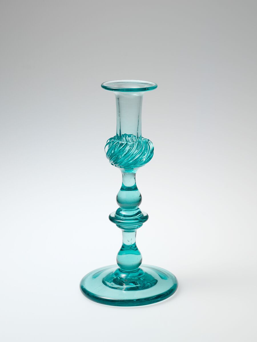 Candlestick, Blown glass, American 