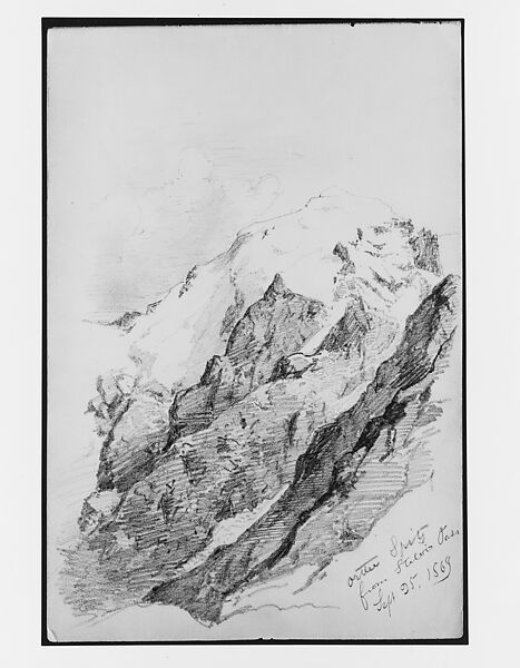 Ortler Spitz from Stelvio Pass (from Switzerland 1869 Sketchbook), John Singer Sargent (American, Florence 1856–1925 London), Graphite on off-white wove paper, American 