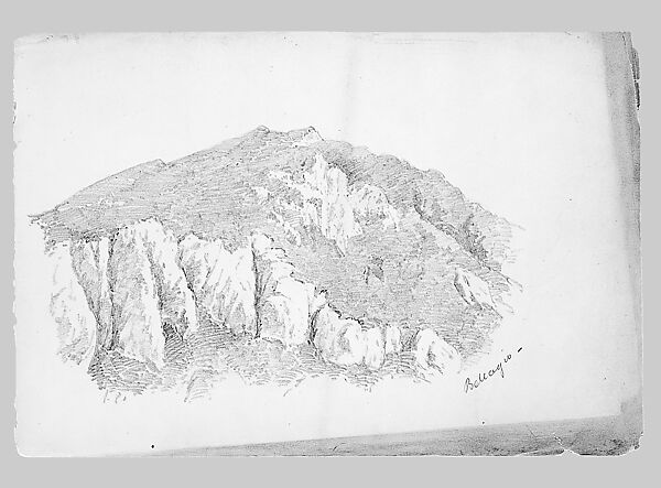 Mountain (from Switzerland 1869 Sketchbook), John Singer Sargent (American, Florence 1856–1925 London), Graphite on off-white wove paper, American