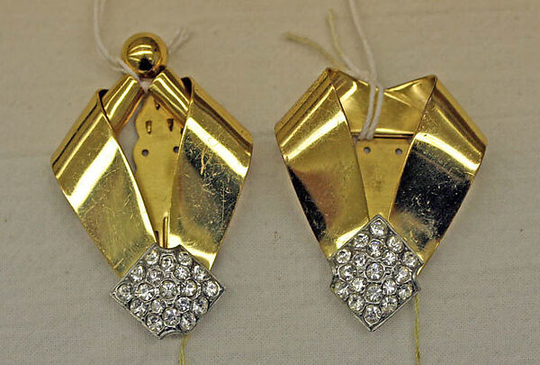 Clip, metal, stones, rhinestones, German 