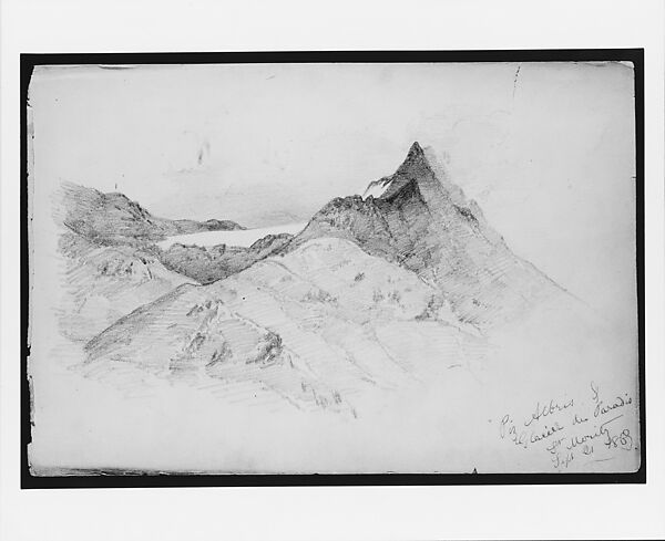 Piz Albris and Glacier du Paradis, St. Moritz,(from Switzerland 1869 Sketchbook), John Singer Sargent (American, Florence 1856–1925 London), Watercolor and graphite on off-white wove paper, American 