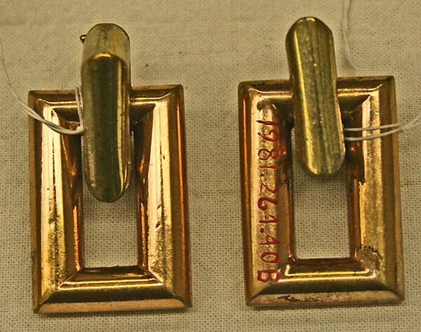 Clip earrings, metal, American 