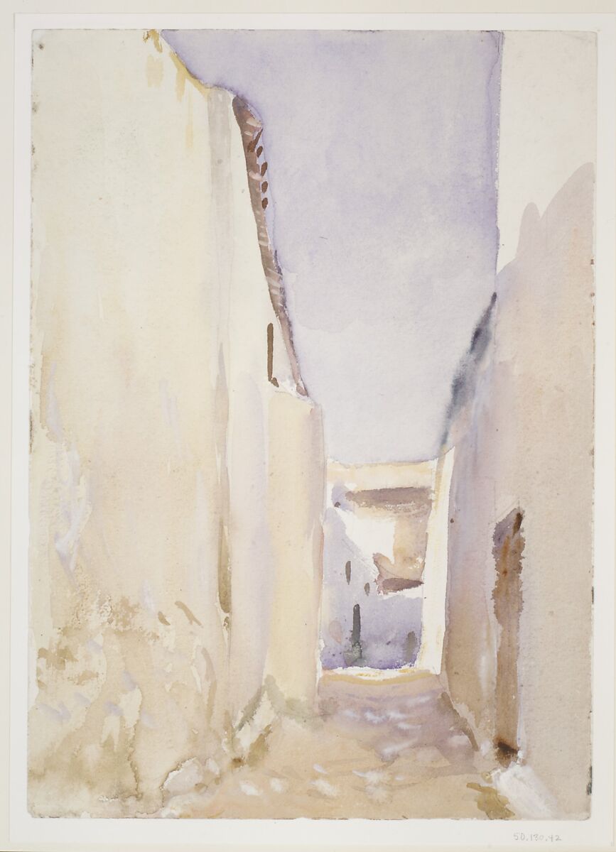Tangier, John Singer Sargent (American, Florence 1856–1925 London), Watercolor, gouache, and graphite on white wove paper, American