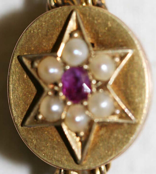 Fob, gold, semi-precious stones, American